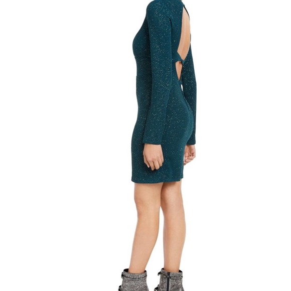 City Studio Womens Green Glitter Long Sleeve V Neck Short Body Con dress… - Picture 3 of 16